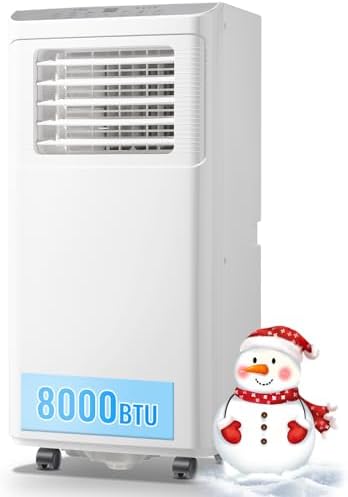 Portable Air conditioner 8,000 BTU ASHARE (4400 BTU SACC), AC Unit for Room up to 250 Sq. Ft with Remote Control, 3-in-1 Standing Air Conditioner, Floor AC Unit with Window Kit, White
