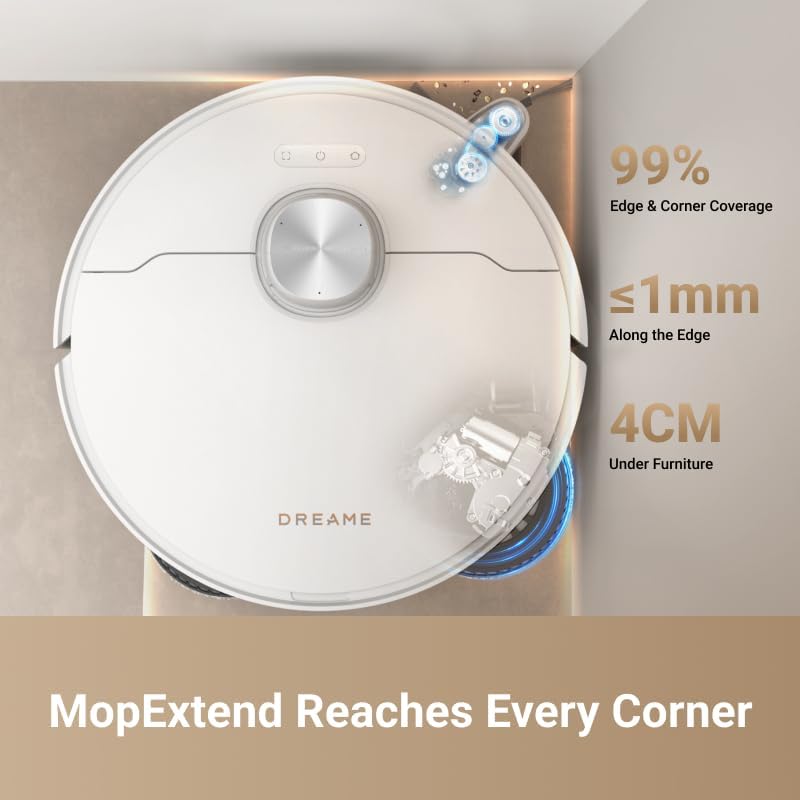 DREAME L40 Ultra Robot Vacuum Self Emptying, 11,000Pa Suction Robot Vacuum and Mop Combo with Auto Cleaning Dock, 149℉ Mop Washing, SideBrush Extendable, Solution Auto Refill, Voice Control