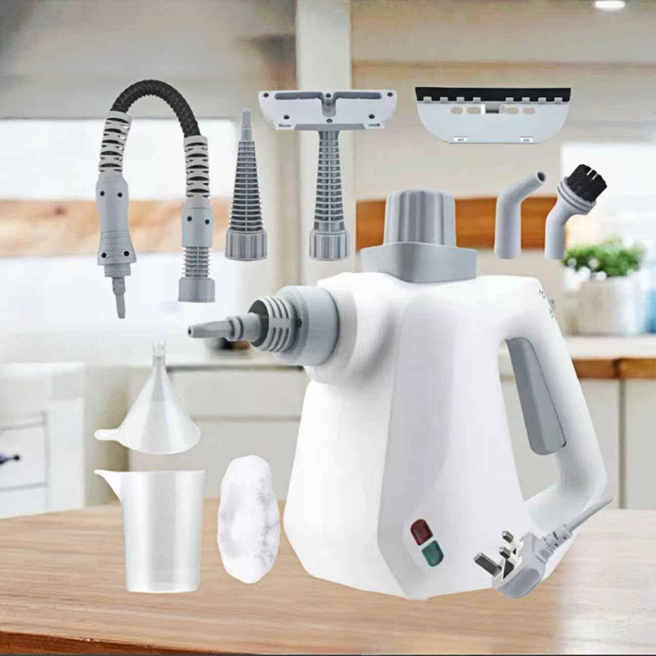 Pressurized Handheld Steam Cleaner with 9-Pieces Accessories,Portable Multi-Surface Steamer,350ml Tank for Home, Mattress, Floors, Couch,Windows,Bathroom,Upholstery, Car, and Grout