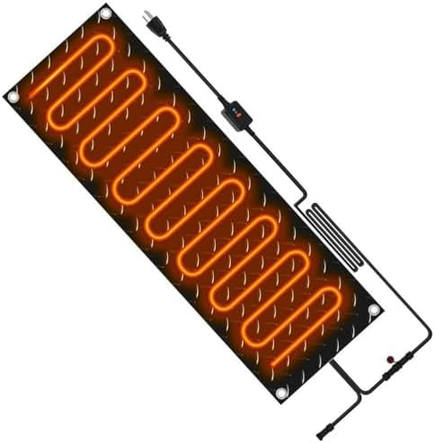 Winter Snow Melting Pads,Anti-Slip Walkway Herringbone Design,Outdoor Mat,Prevents ice Formation,Melts up to 2 inches of Snow per Hour, 6Pcs/10 * 30In (25.4 * 76.2cm)