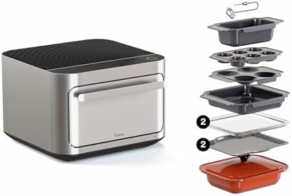 Brava Oven Chef's Choice Set: 10-in-1 Touchscreen Countertop Smart Oven, Air Fryer, 6-Slice Toaster, Slow Cooker, Reheater, Dehydrator, Rice Cooker, Healthy & User Friendly, Auto-Shut Off, 1800W
