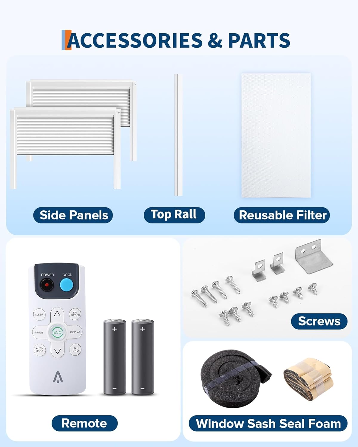 8,000 BTU Window Air Conditioner, Cools Up to 350 Sq. Ft with Cooling, 3 Fan Speed, Window-Mounted Room Ac Window Unit with Remote, Easy Install Kit for Home