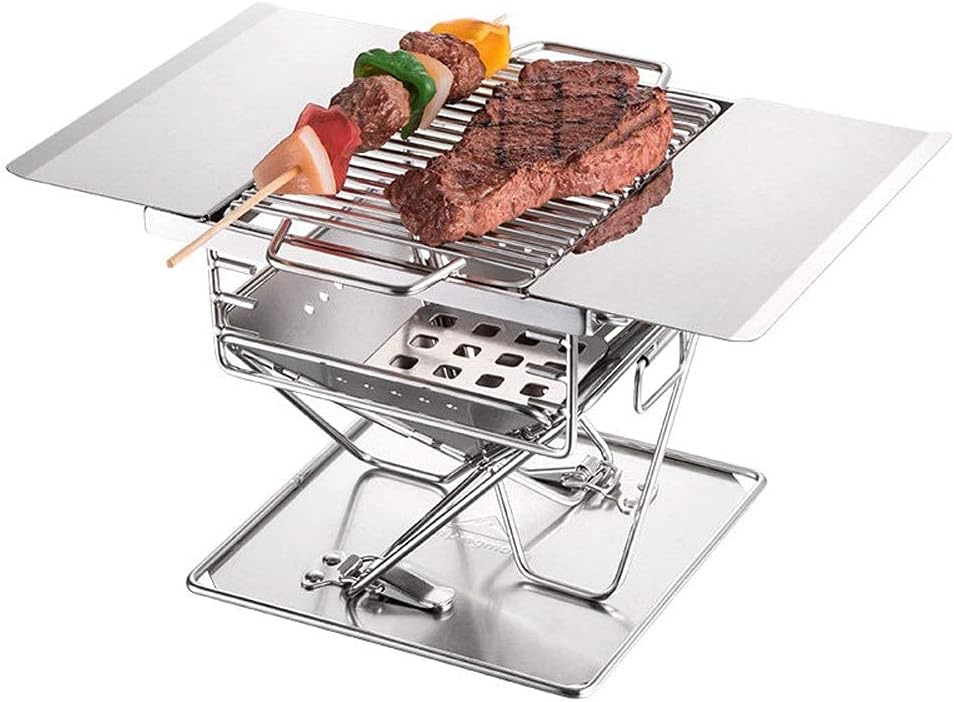 Barbecue Charcoal with Storage BagPortable Folding Stainless Steel,Easy to Clean, Used for Outdoor Cooking, Camping, Hiking, Picnic, Garden Trip