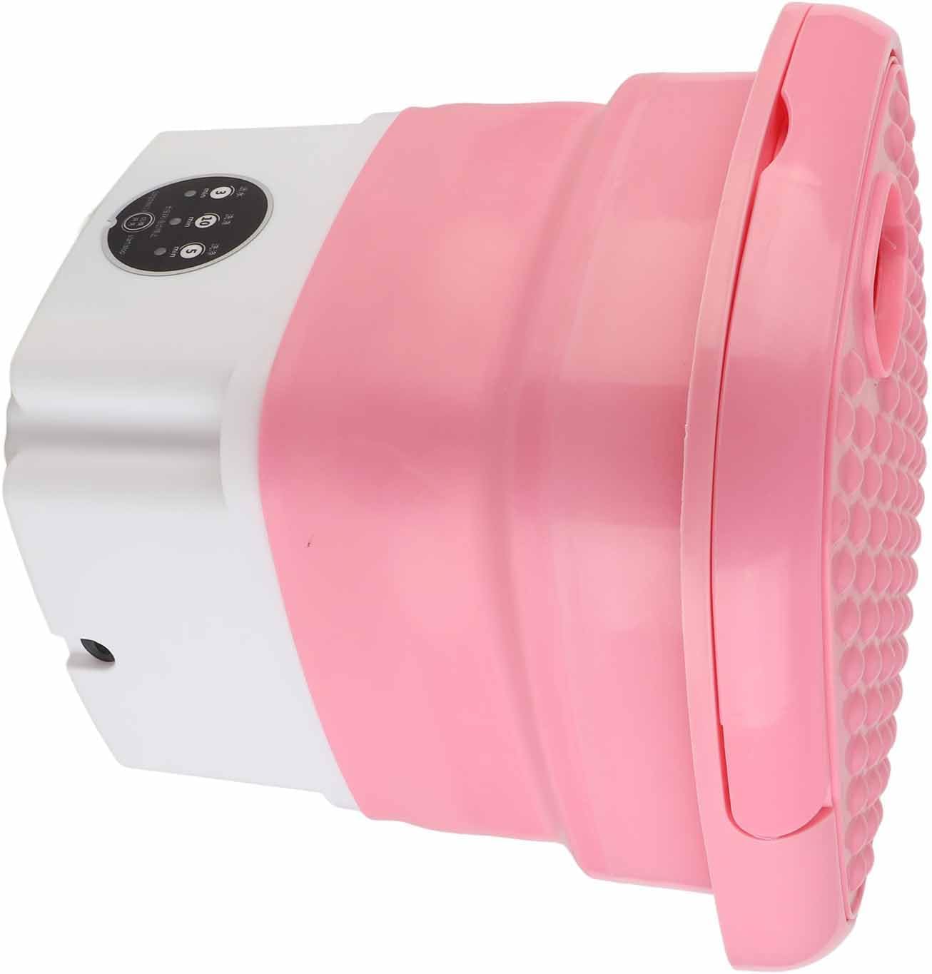 AYNEFY Portable Folding Washing Machine, 3 Modes Deep Washer for Home and Travel, TPE, PP, 10.2 x 8.1 x 8.1in (Pink)