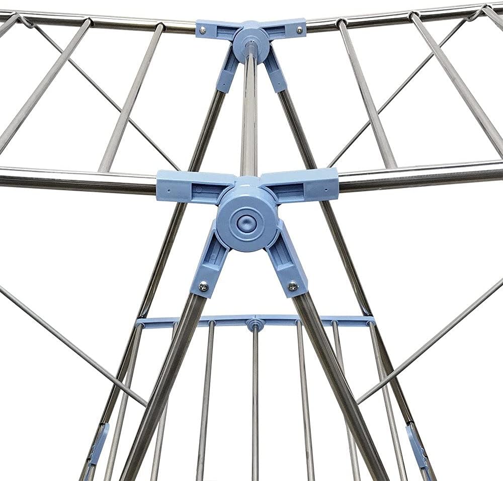 MH GLOBAL Coated Steel Collapsible Folding Clothes Drying Rack for Laundry Hanging