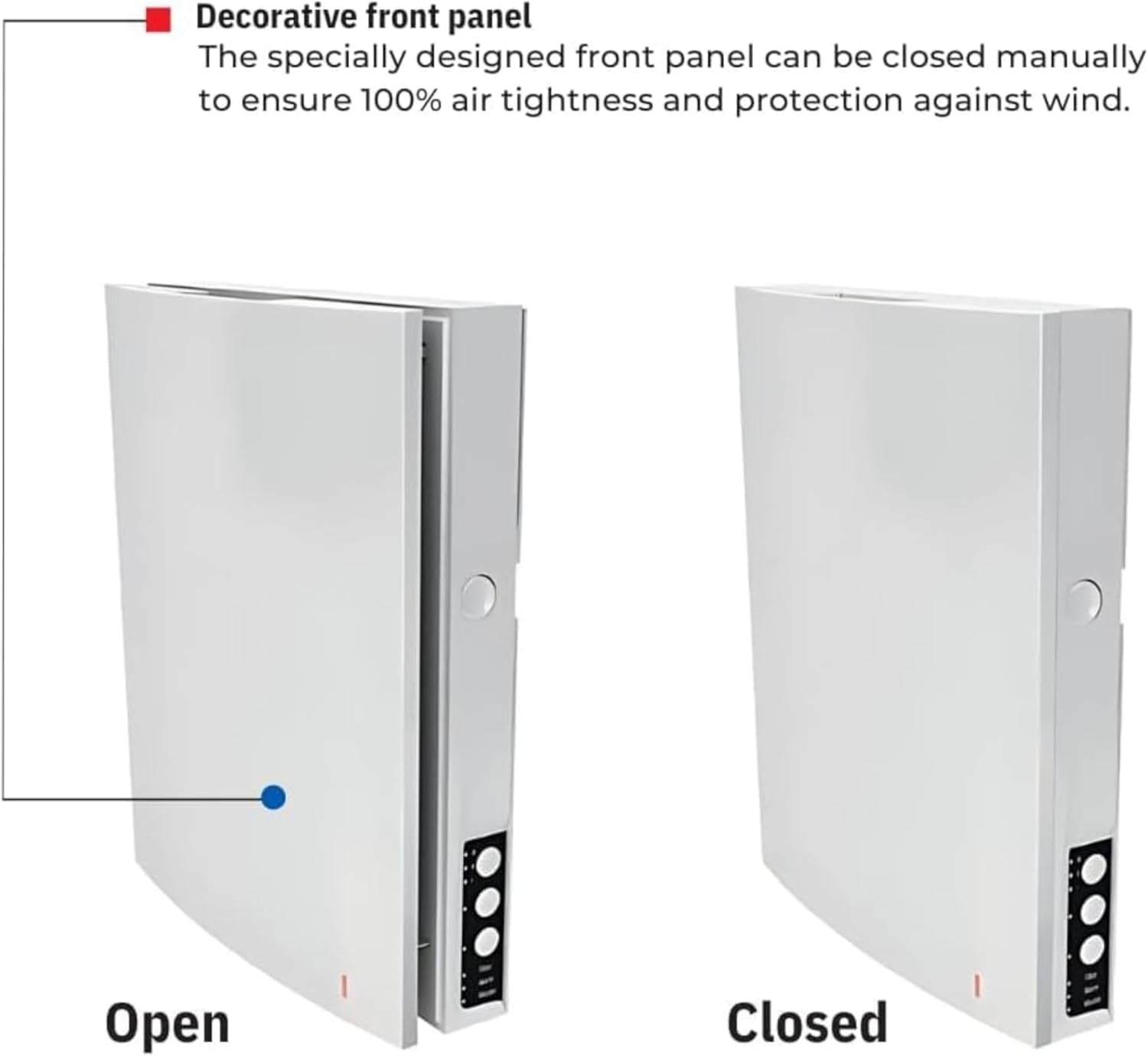 VENTS-US Twinfresh Expert RA1-50-2 - Ductless Through The Wall Ventilation Fan with Remote Control and Built-in Humidity sensor, Timer and Weekly Scheduler