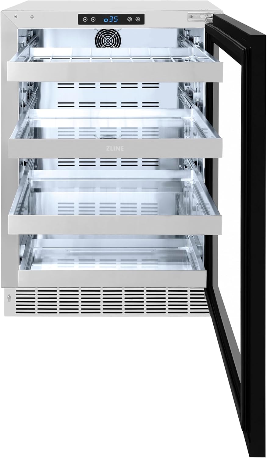 Z Line Kitchen and Bath ZLINE 24 in. Touchstone 151 Can Beverage Fridge With Panel Ready Glass Door (RBSPO-24)