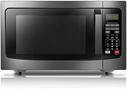 Countertop Microwave Ovens 1.2 Cu Ft, 12.4'' Removable Turntable Smart Humidity Sensor 12 Auto Menus Mute Function ECO Mode Easy Clean Interior 1100W Black Color