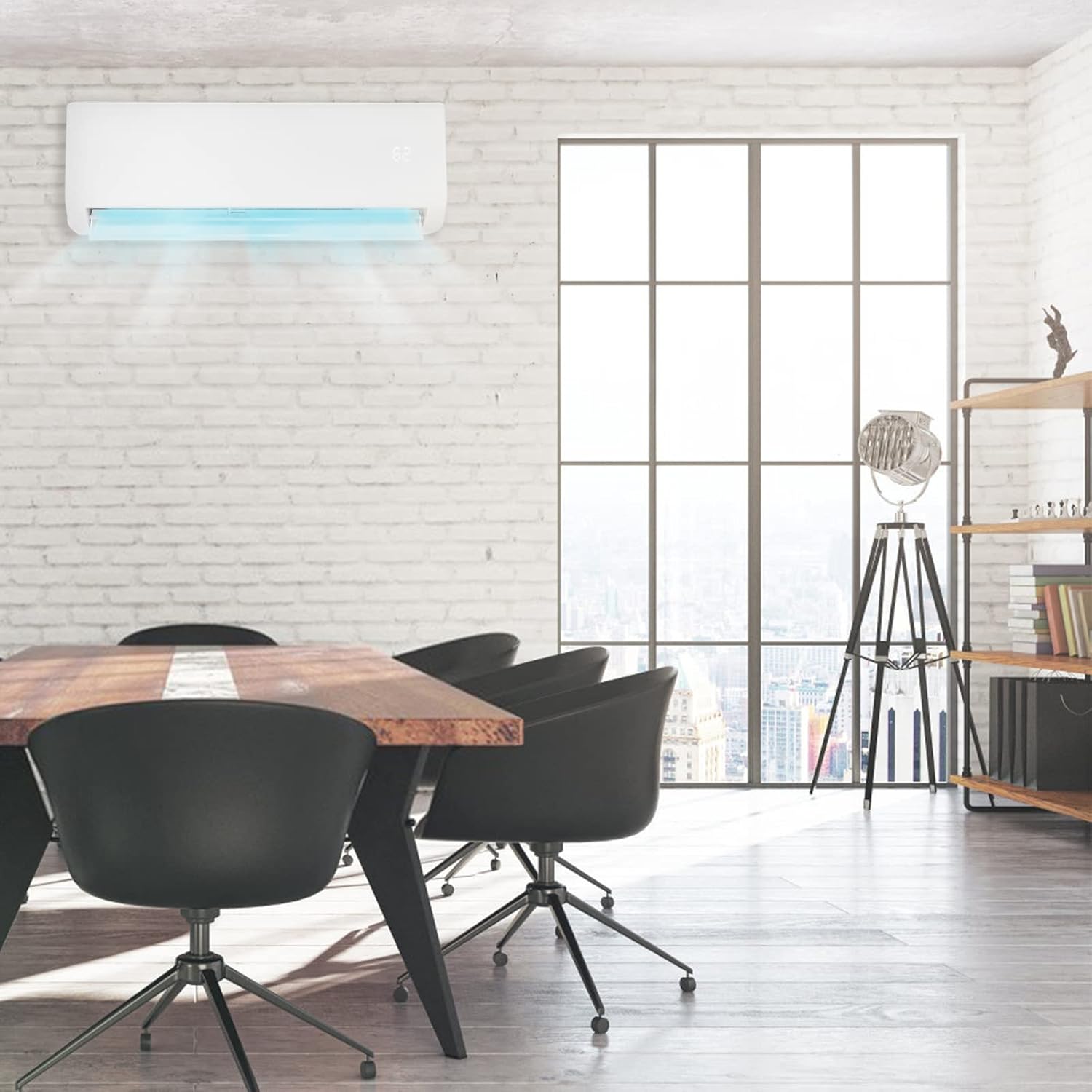 24,000 BTU Mini Split AC/Heating System with Inverter, 230V 19 SEER Energy Saving Ductless Split-System Air Conditioner with Pre-Charged Condenser, Heat Pump, Remote Control & Installation Kit