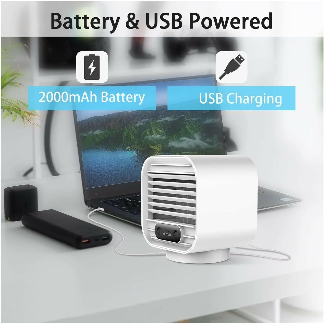 SLEE Portable Air Conditioner, Mini AC Unit Personal Cooling Fan Small Evaporative Green