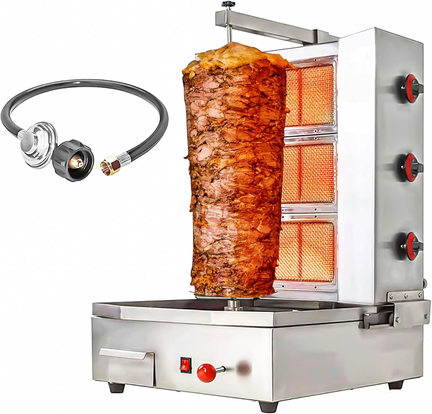 Shawarma Propane gyro machines Gas Vertical Barbecue Grill Doner Kebab Gyro Grill Rotating Kebab Machine with 3 Burners