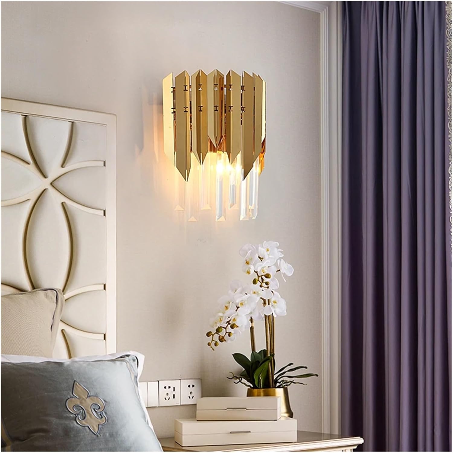 Modern Wall Lights Crystal Gold - Personality Home Living Room Video Bedroom Indoor Light fixtures,Household