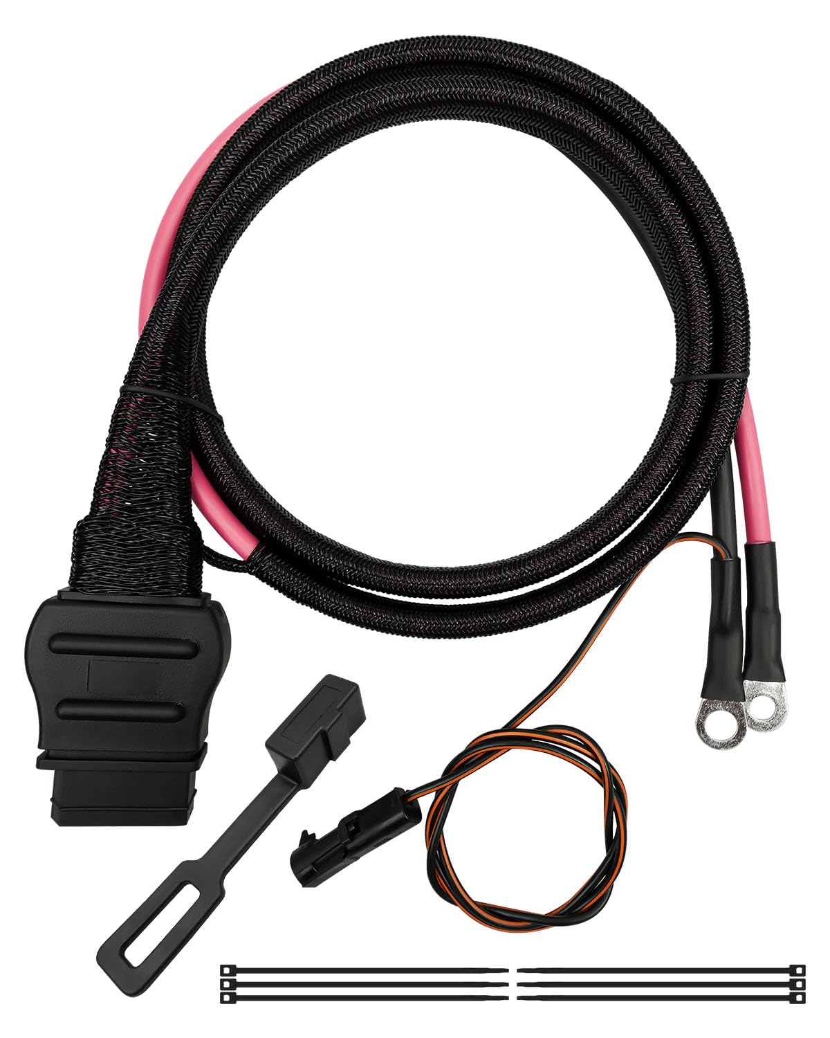 2 Pin Truck Side Battery Cable Wire Harness Replace 63411 Fit for Western Fisher Straight Blade Snow Plow before 2011, Truck Side Power Cable 64