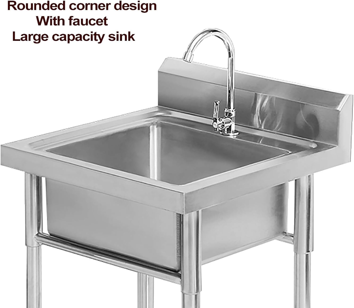 Commercial Kitchen Sink, Stainless Steel appliances with Faucet Kitchen Restaurant Dining Sink, Laundry Room Basement Garage