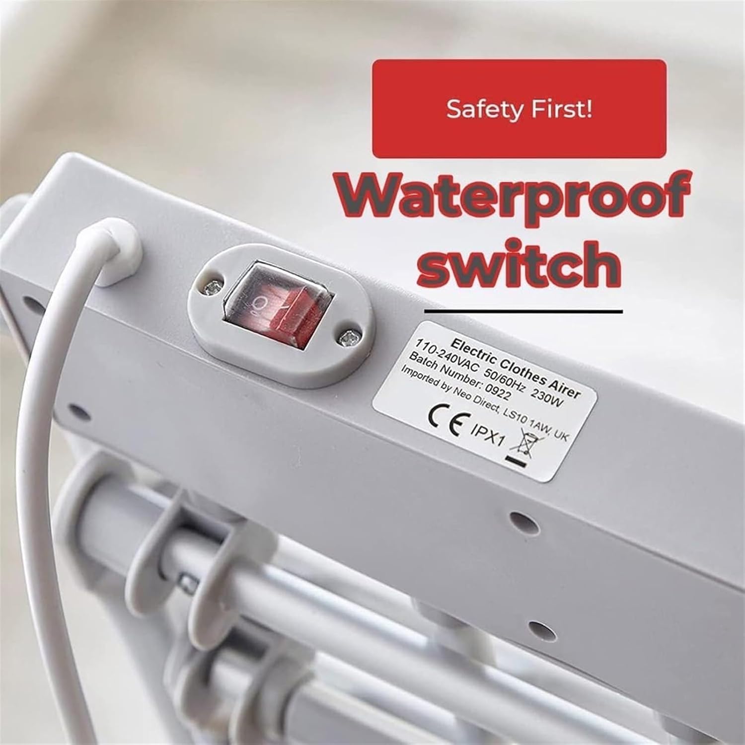 Foldable Clothes Airer, Laundry Drying Rack with 2 Side Wings, Folding Clothes Dryer Airer, 15kg Load Bearing, Standing Heating Clothes Horse