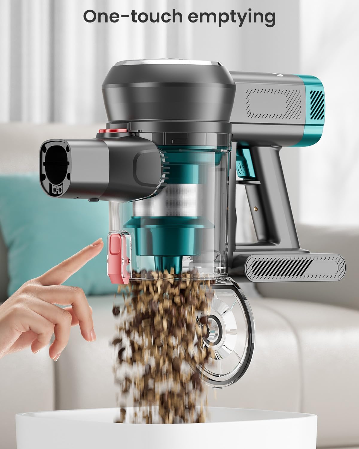 Cordless Vacuum Cleaner, 550W 45KPa Stick Vacuum, Up to 65 Minutes, Self-Standing Cordless Vacuum with OLED Display and Anti-Tangle Brush Roll for Home, Carpets, Hard Floors and Pet Hair