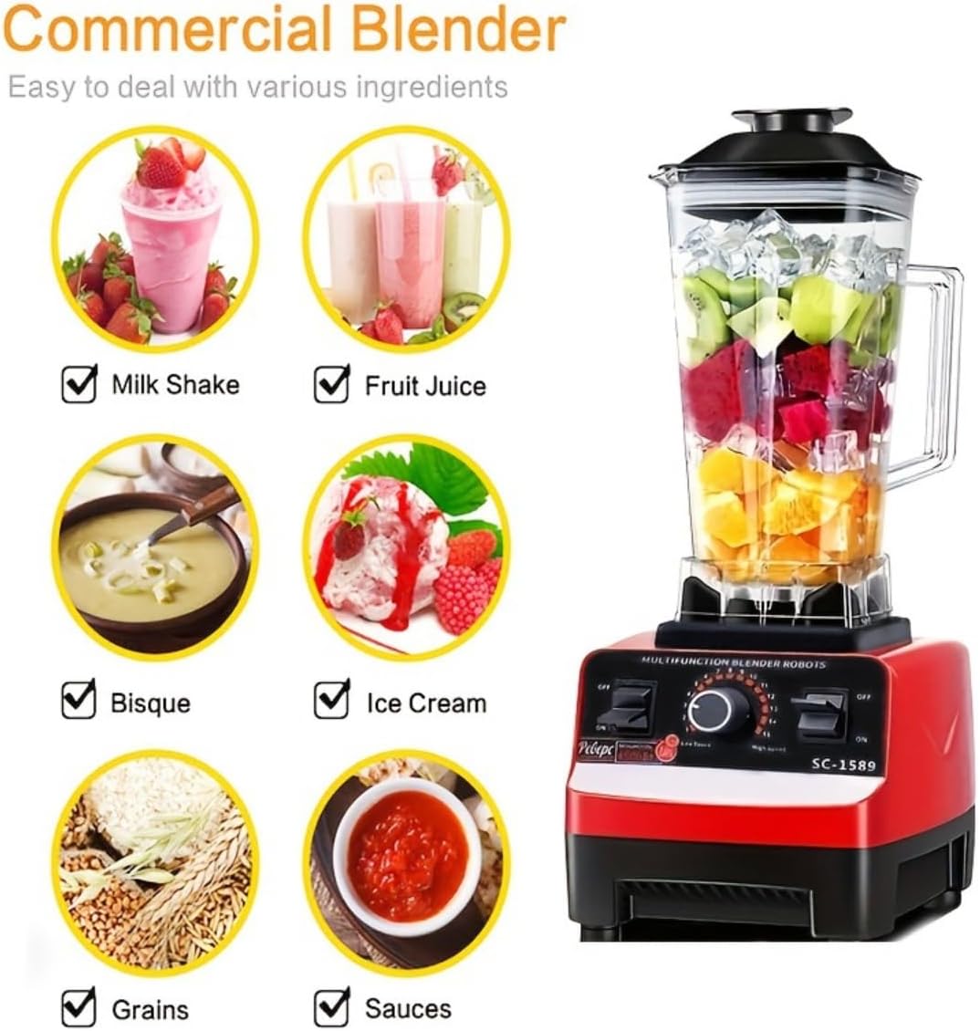 Blender,1200W 8-Blade Blender for Kitchen - 67oz Large Capacity Smoothie Maker | 7-Speed Professional Ice Crusher with BPA-Free Pitcher | Space-Saving Design