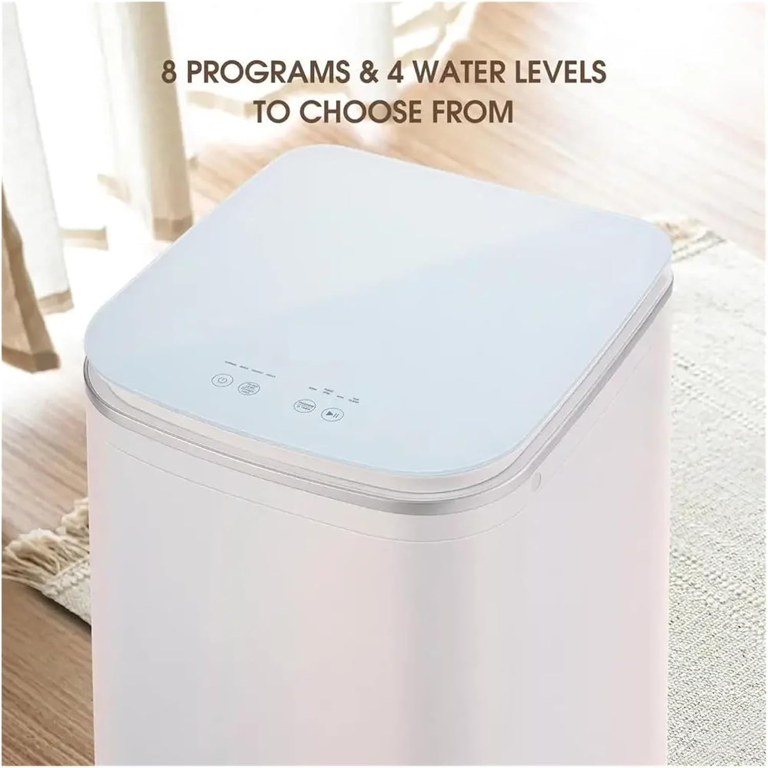 Mini Washing Machine, Portable Washing Machine Small Washer Fully Automatic Compact Design Wash Cycles Touch Control Display,Underwear Washer