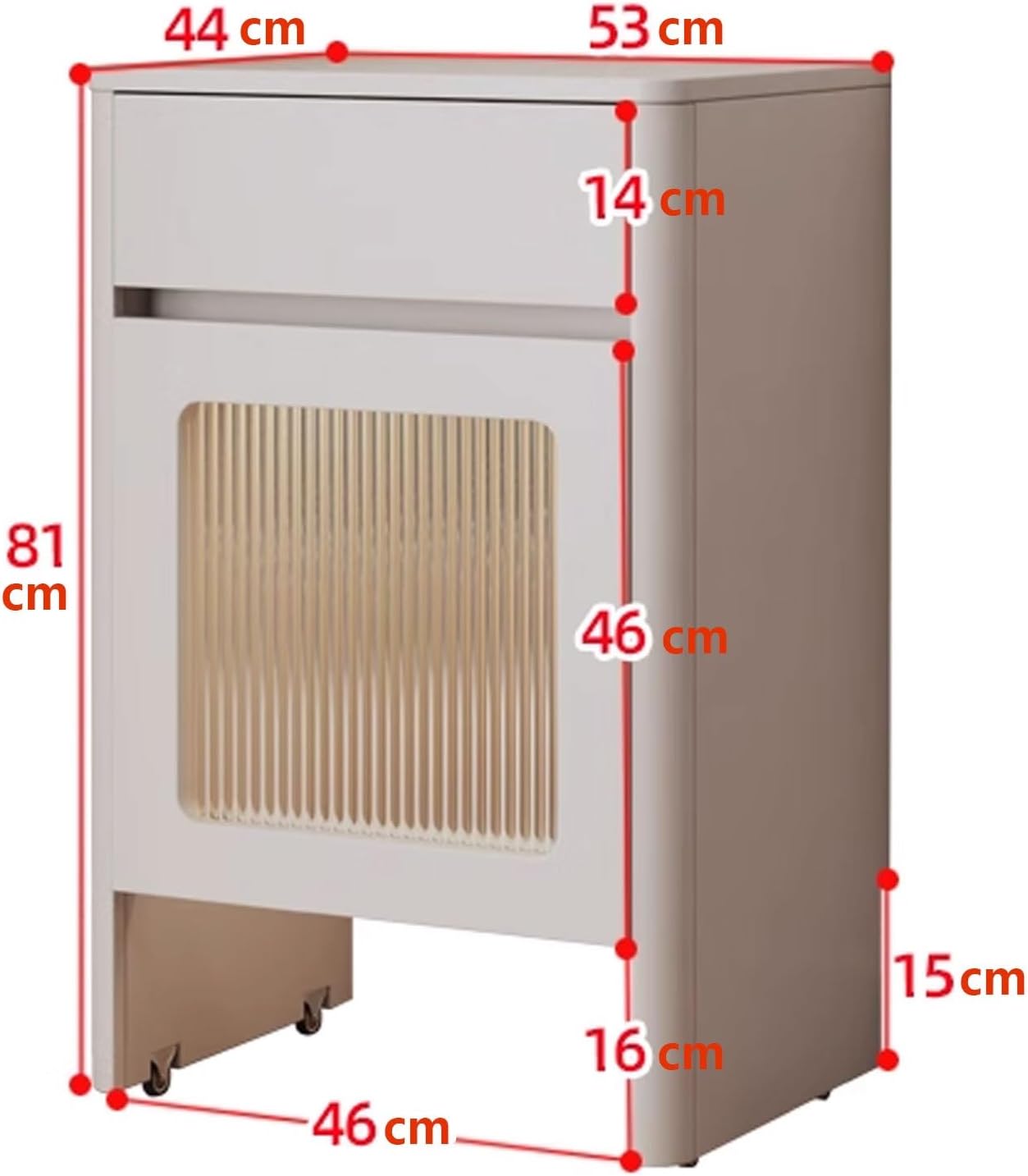 Storage Cabinet Movable Robot Vacuum Stand Cabinet 2-Door Design with Silent Rollers Side Table for Living Room, Home Office Easy to Assemble 53 * 44 * 81CM(Natural)