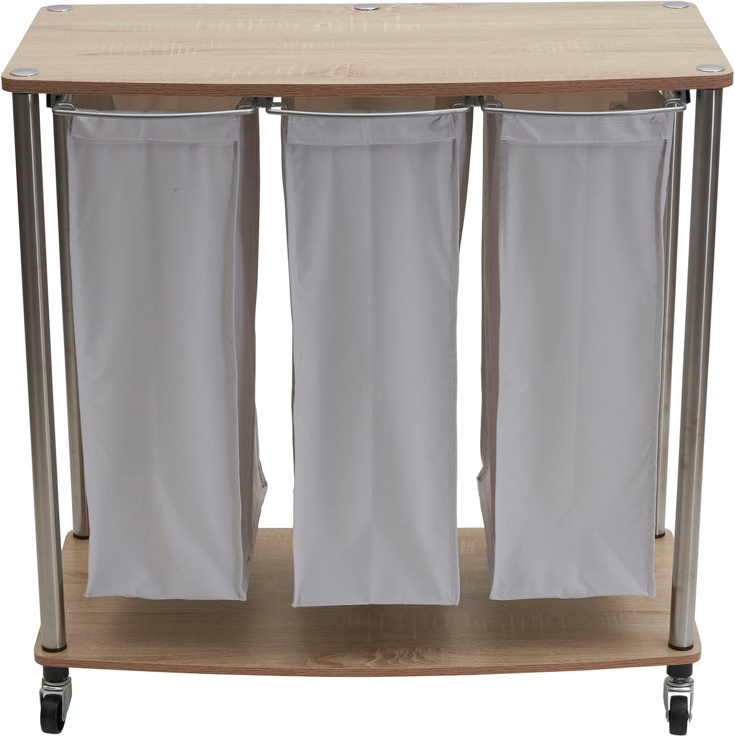 Household Essentials 3-Bag Laundry Sorter, Washable Linen Laundry Bags, 3-Load Capacity, Versatile, Light Ash