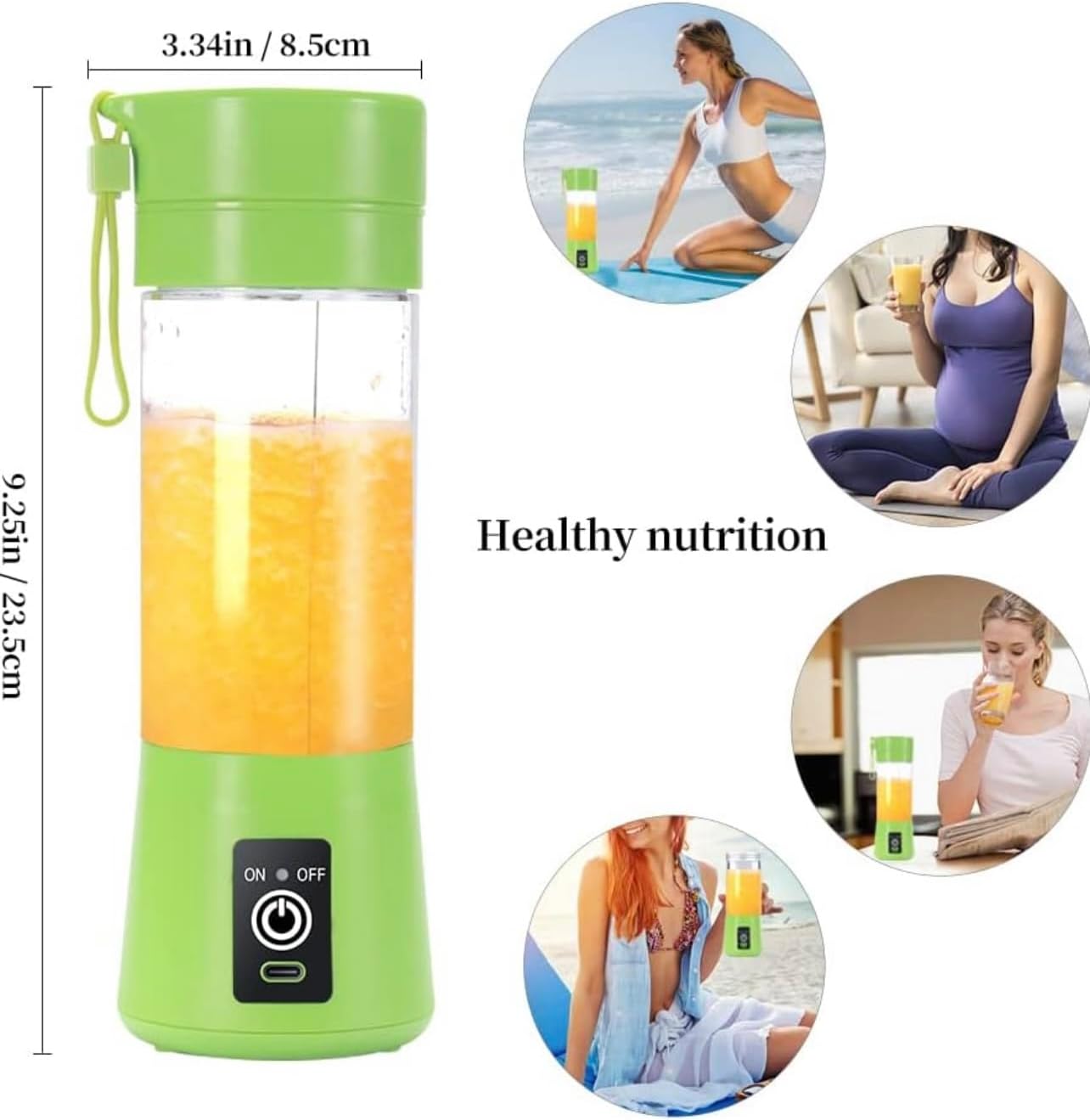 portable blender electric rechargable (green)