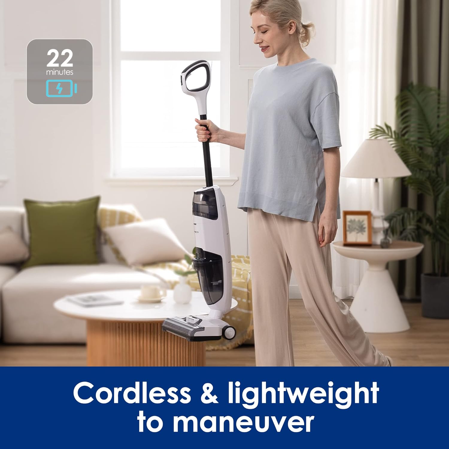 Tineco iFLOOR 2 Complete Cordless Wet Dry Vacuum Floor Cleaner and Mop, One-Step Cleaning for Hard Floors, Great for Sticky Messes and Pet Hair