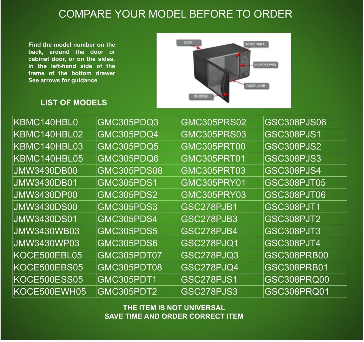 EAP11723131 PS11723131 AP5985081 CKD985081X compatible with Kitchenaid Microwave Cooking Tray fits old number EAP11723131 PS11723131 AP5985081