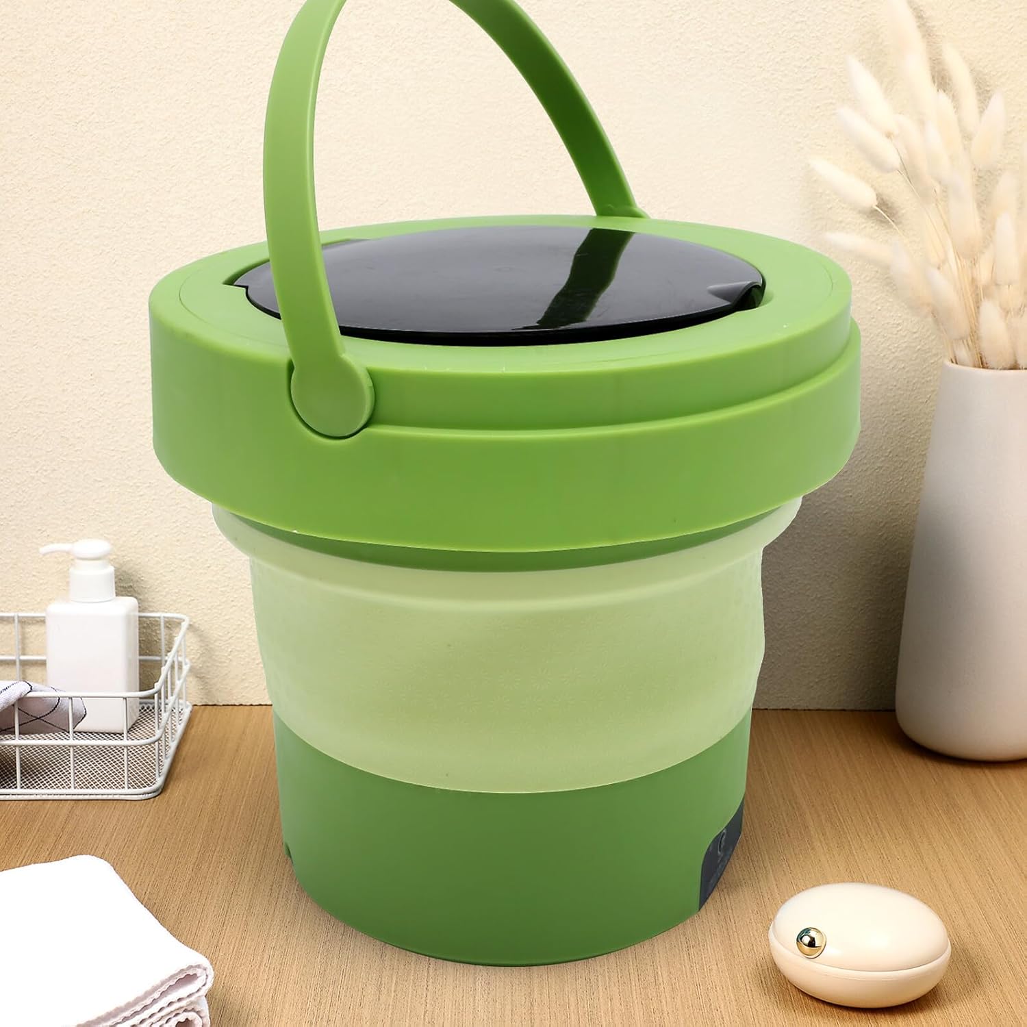 Portable Foldable Washing Machine Small Washer for Travel Dorm Apartment Lightweight Washer for Shirts Dresses Skirts Chiffon Shirts with US Plug