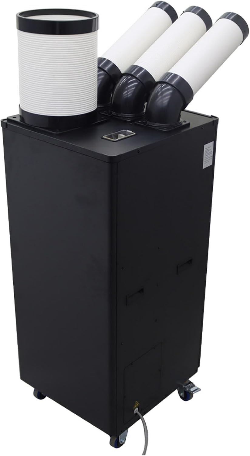 220V Industrial Air Conditioner Outdoor Air Conditioning Fan Equipment Three Tube 1000-1100m³/h Black