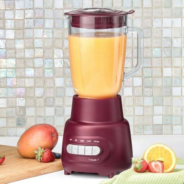 Glass Jar 5 Speed Blender With 6-Cup Jar (48Oz) Capacity, Purple Eggplant, New,5-Speed Functionality, Ice-Crushing Moto, Dishwasher-Safe Glass Jar