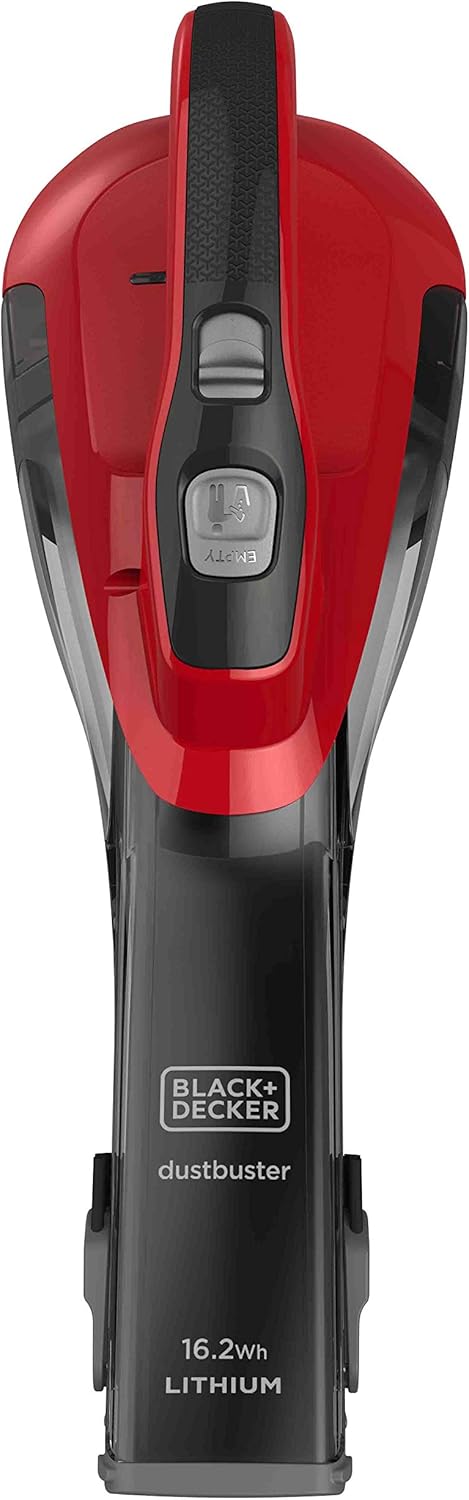 Black+Decker DVA315J Cordless Handheld Vacuum Cleaner 10.8V (1.5Ah) Dustbuster with Cyclone Action, Grey/Red