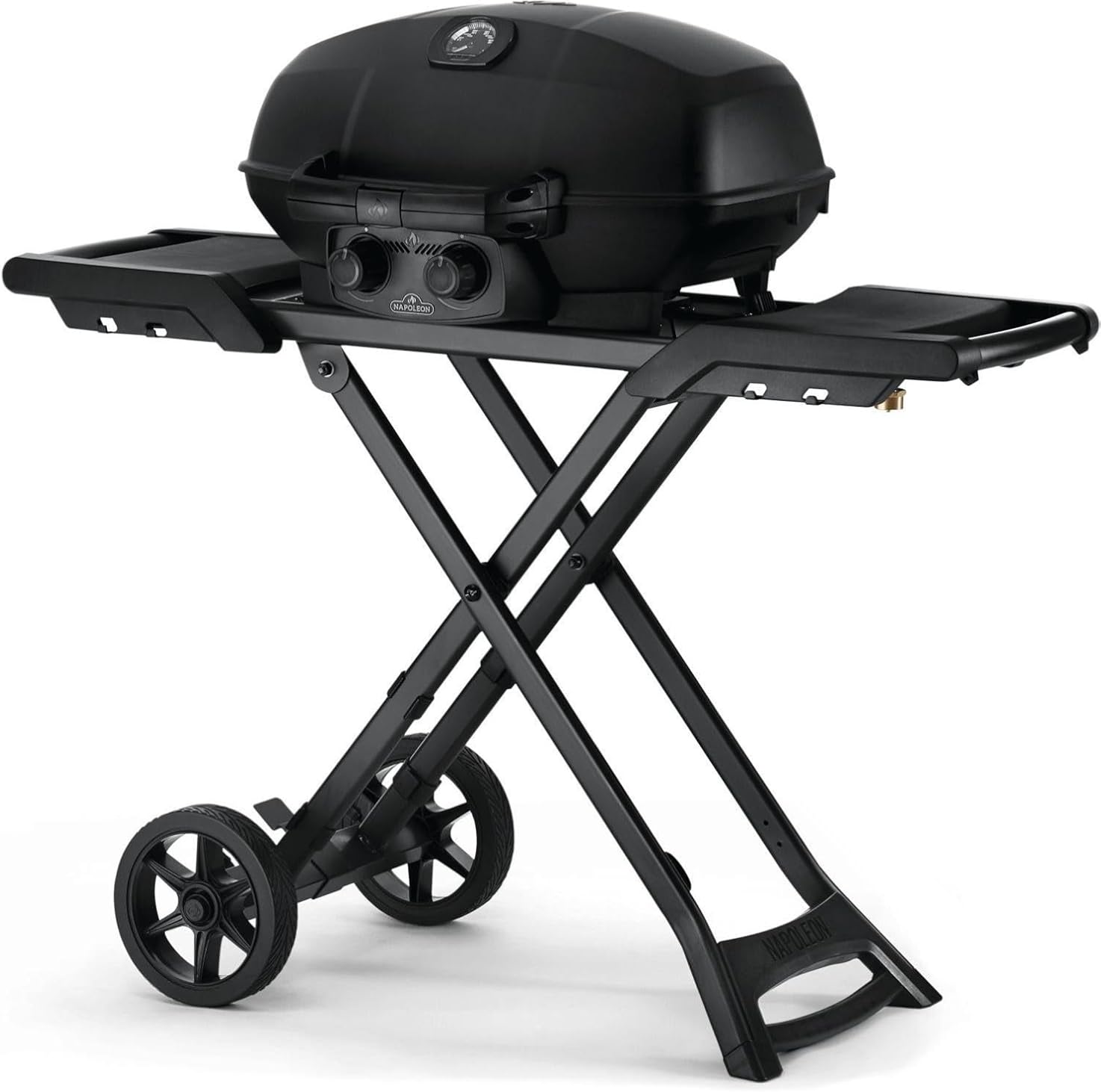 Napoleon PHANTOM TravelQ Portable PRO Propane Gas Grill - PRO285X-PHM - with Scissor Cart, Matte Black, Travel BBQ,