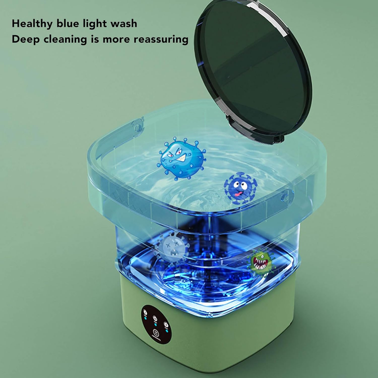Portable Washing Machine, 6.5L Foldable Mini Washing Machine, Small Automatic Portable Washer with Water Tube, Spin Dry, Suitable for Apartments, Dormitories, Camping, Travel ()