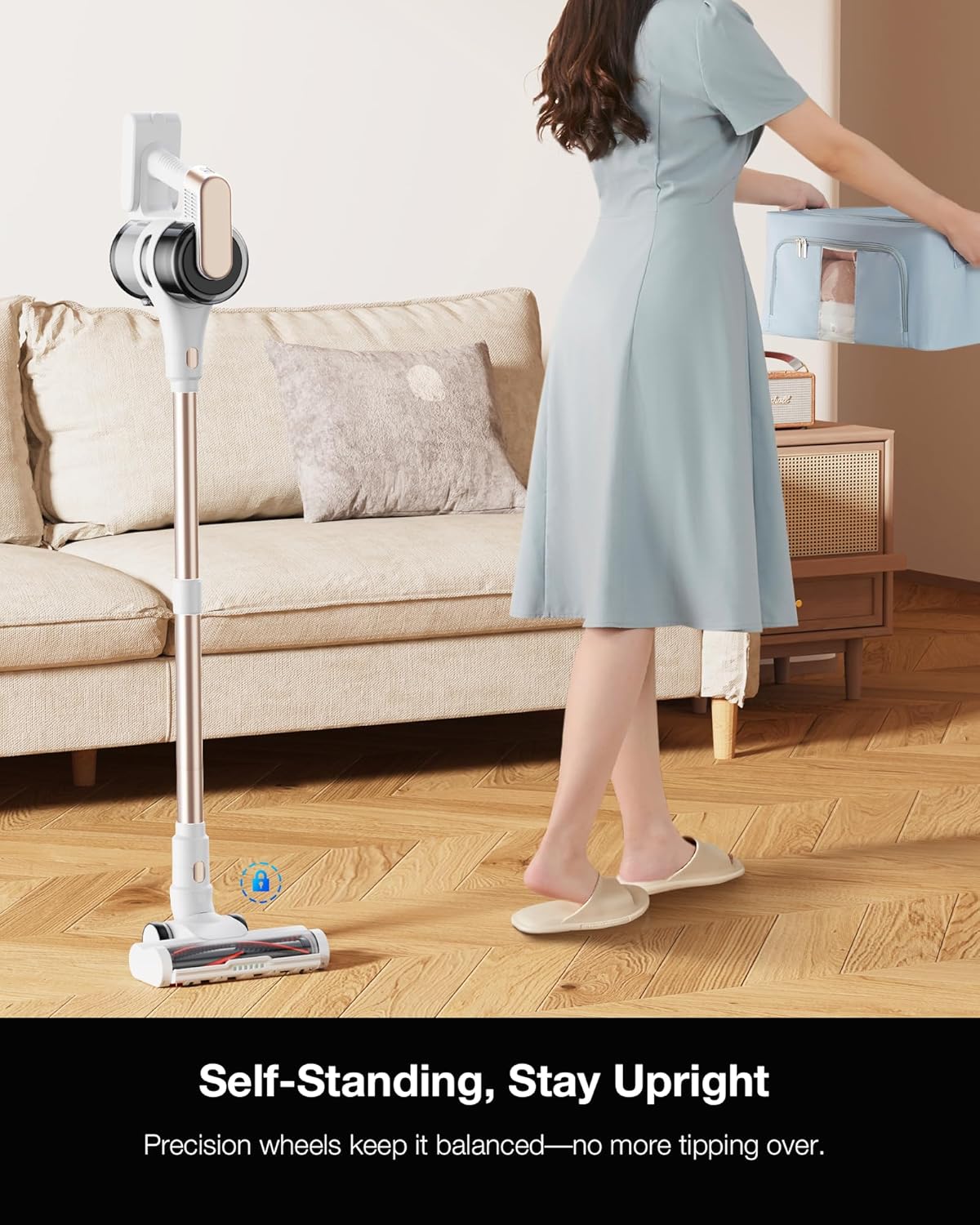 Maircle Cordless Stick Vacuum Cleaner for Home, Lightweight Rechargeable Vacuum with 55min Runtime, Powerful Suction, Green LED Headlight, 9-in-1 Pet Hair Carpet & Hardwood Floor Cleaner