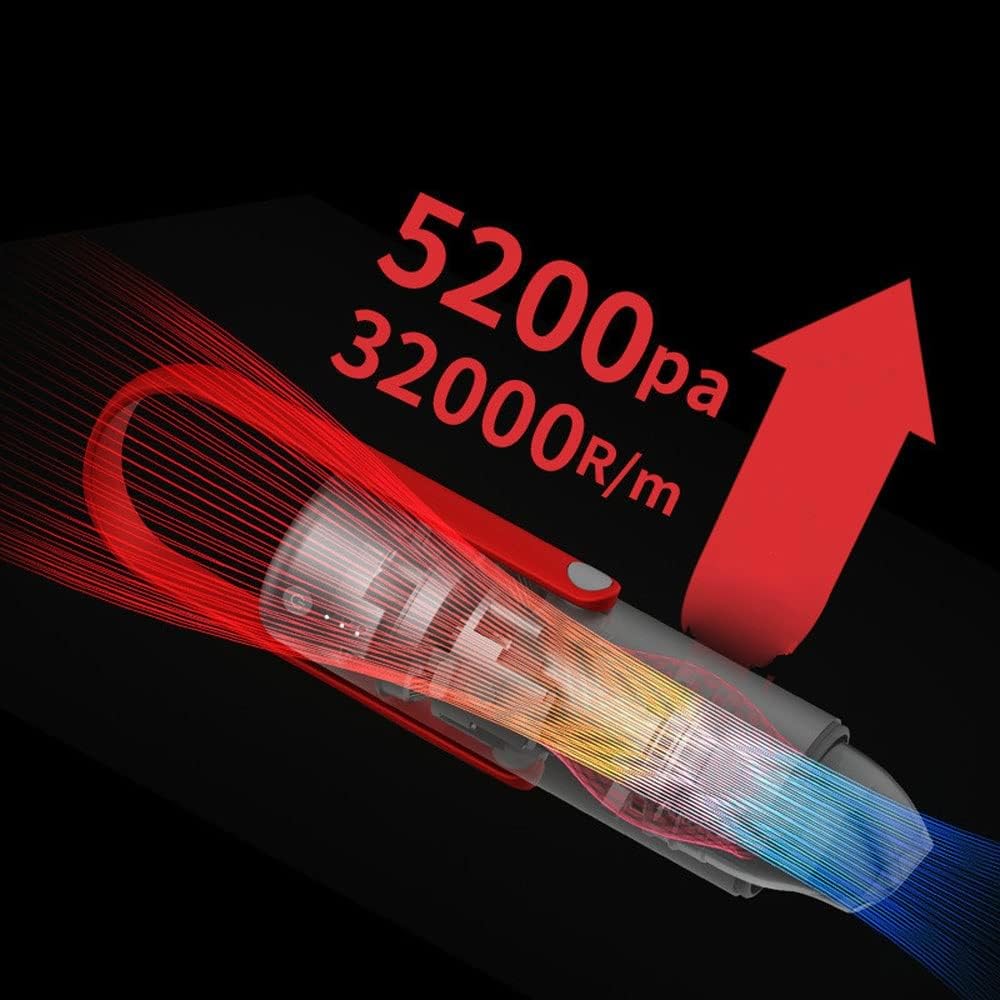 Cordless Handheld Vacuum, Rechargeable Mini Vacuum 80W Powerful Suction, Lightweight Car Vacuum Cleaner, for Home and Car Cleaning (Color : Blue)