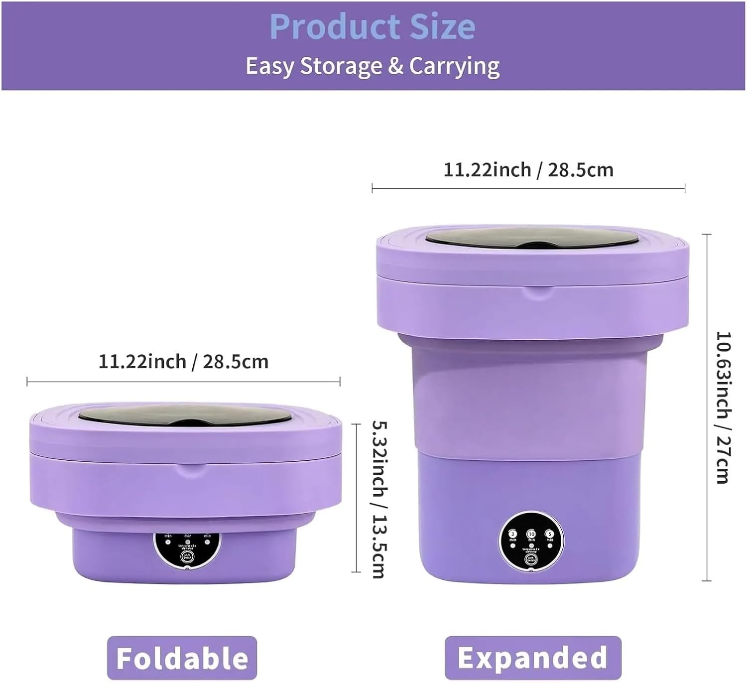 Portable Washing Machine,Portable Washer With Modes Deep Cleaning,Folding Washer Of Underwear,Foldable Small,for Travel,Camping, RV & Dorms