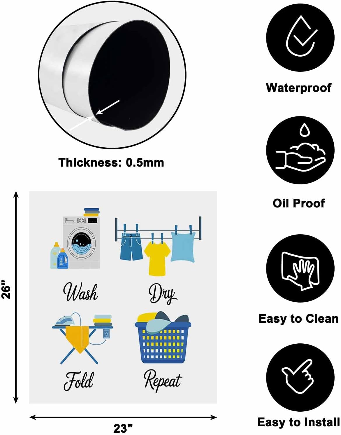 Dishwasher Magnet Cover, Cartoon Laundry Room Dishwasher Lid Magnetic Kitchen Sticker, Modern Minimalist Resuable Refrigerator Magnet Covers Panel Decal Fridge Kitchen Appliance 23''x26''