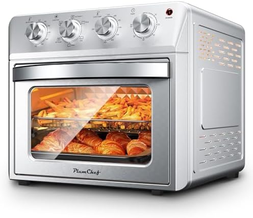 27.5QT 6-in-1 Air Fryer Toaster Oven Dropdown-Door 6-Slice Countertop Convection Oven for Air Frying, Baking, Roasting, Broiling & Grilling, 1700W, Sliver