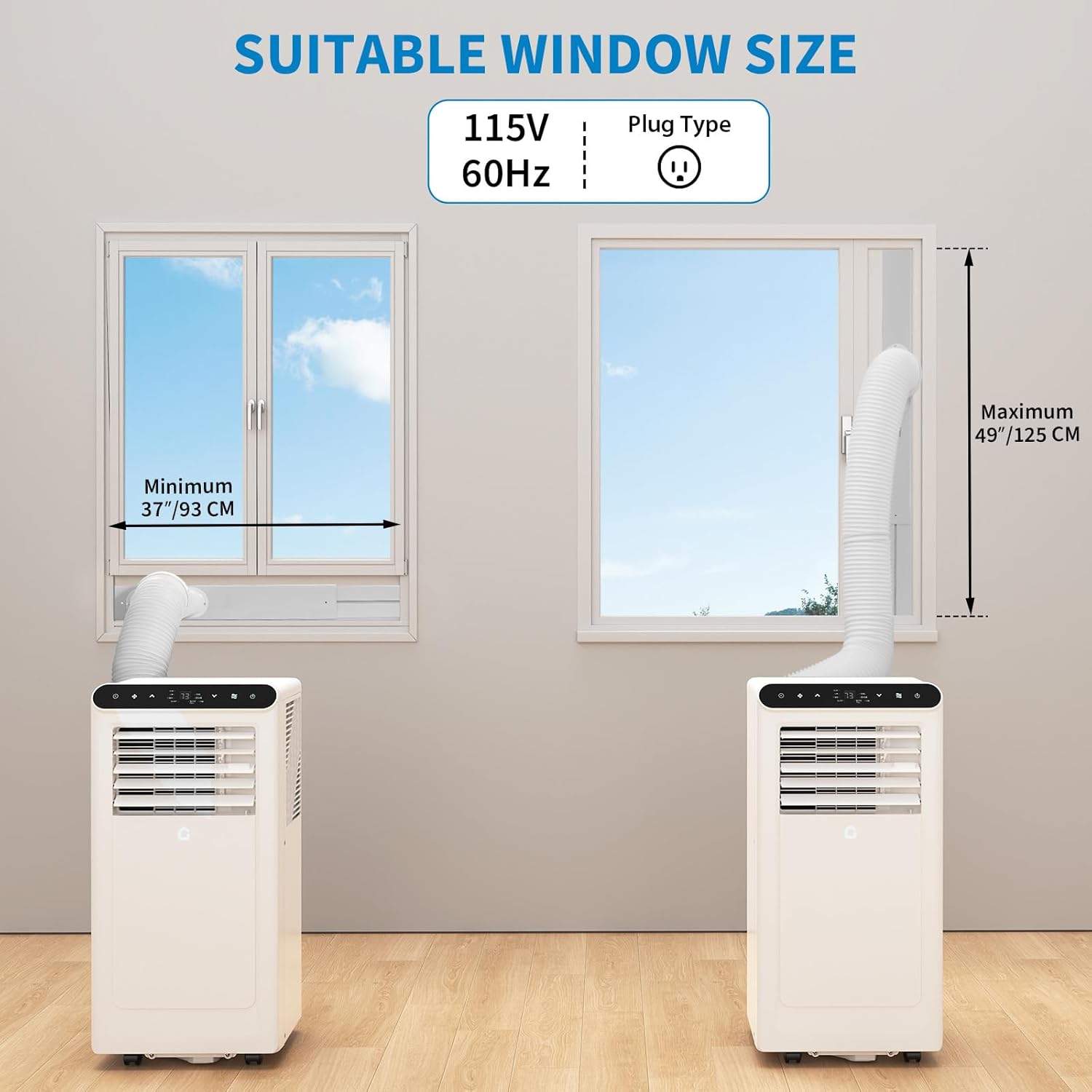 GlowSol 8,000 BTU 3-in-1 Portable Air Conditioner: Cools, Fan & Dehumidifies Up to 350 Sq.Ft - Remote, 24H Timer for Home/Office