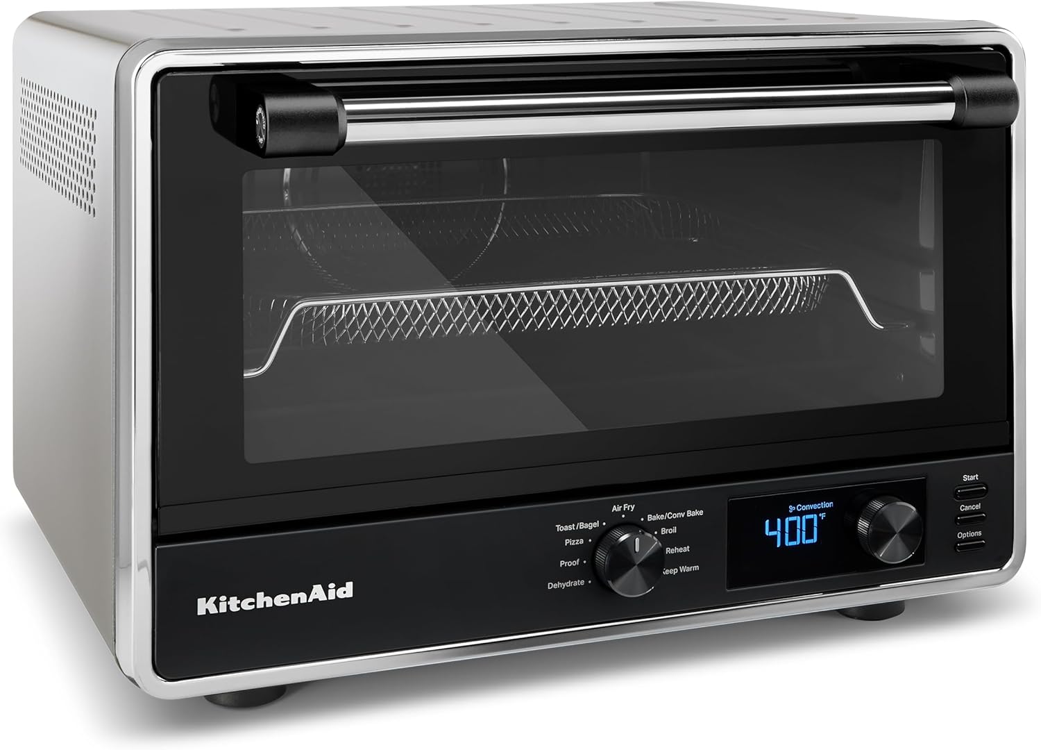 KitchenAid Digital Countertop Oven with Air Fry & Pizza Stone, KCO128CU, Contour Silver
