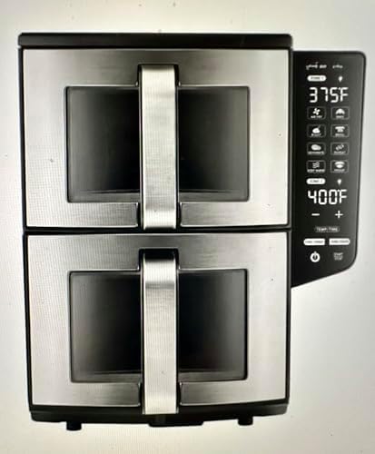 Gourmia (GAF1190) Double Decker Dual Basket Air Fryer 11QT – Extra Large Capacity, Independent Cooking Zones, Rapid Air Circulation Technology, 8 Preset Functions, Dishwasher-Safe Baskets