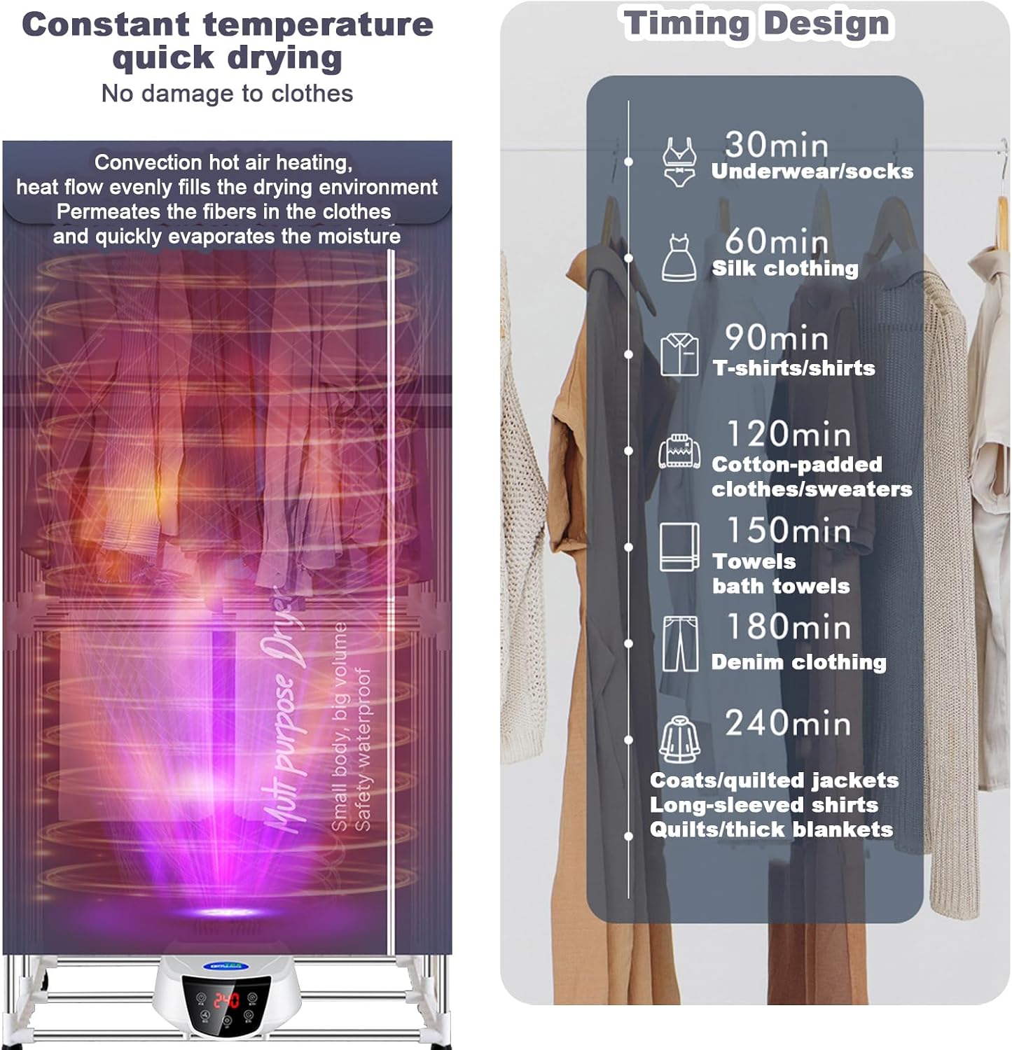 Heated Drying Rack,Electric Clothes Dryer with Remote Control and Timer, Indoor Foldable Electric Clothes Airer Drying Rack, Electric Clothes Drying for Apartments, Families, Dormitories