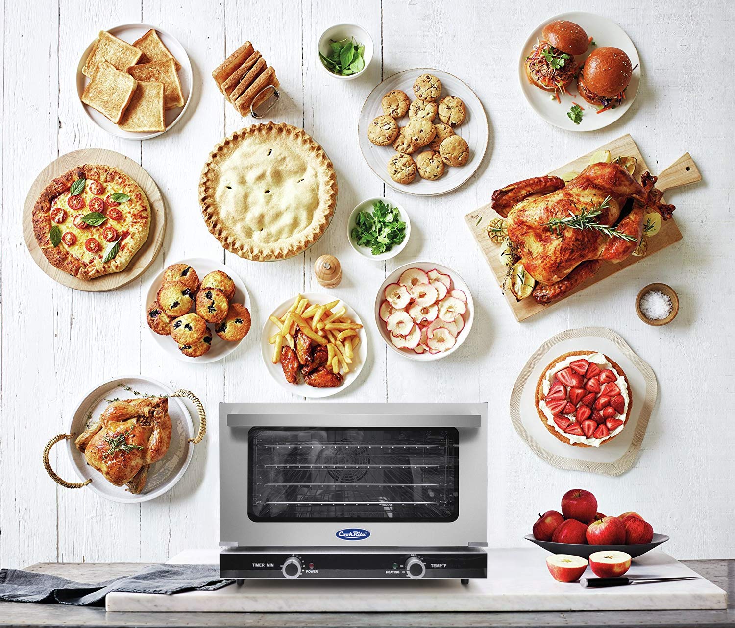 Atosa CookRite CTCO-50 Countertop Electric Convection Oven for Hotel Diner Baking | 16 1/2