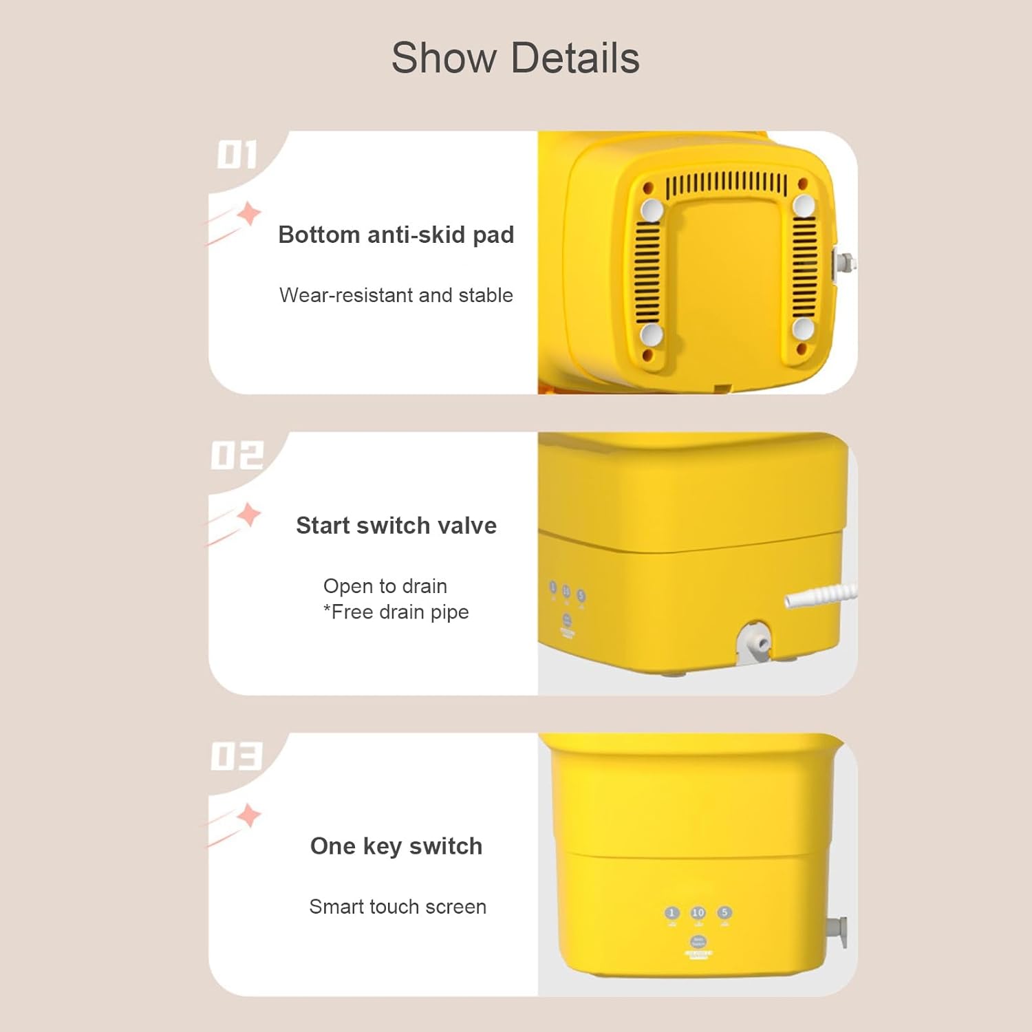 WHYATT Portable Washing Machine,4.5L Capacity, for Travel, Small Spaces, Lightweight and Easy to Carry