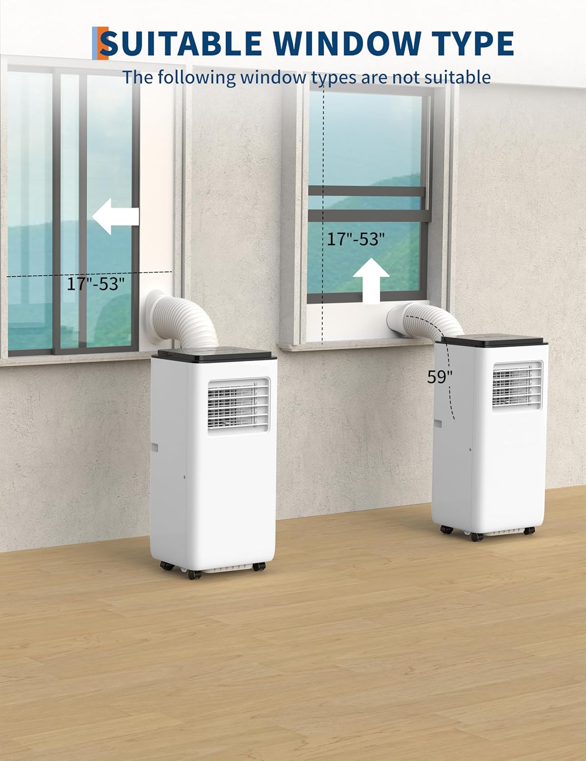 8,000 BTUs Portable Air Conditioner, Cools up to 350 Sq. Ft. with Remote Control, 3-in-1 Standing AC Unit, Cooling, Dehumidifying, Fan Mode, LED Display for Bedroom, Studio Apartment