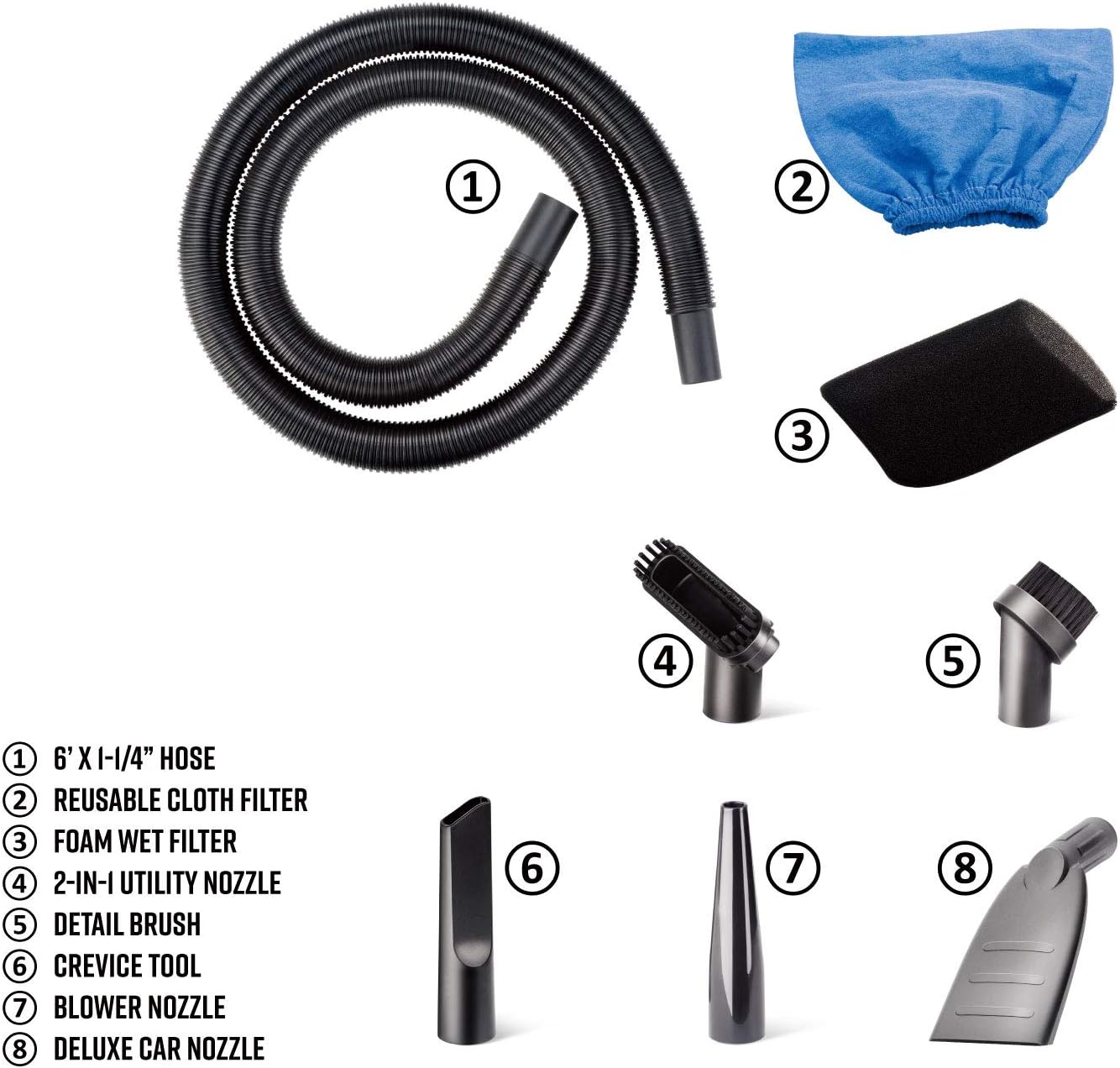 Armor All 2.5 Gallon 2 Peak HP Wet/Dry Utility Shop Vacuum with Car Cleaning Wipes, 90 Count