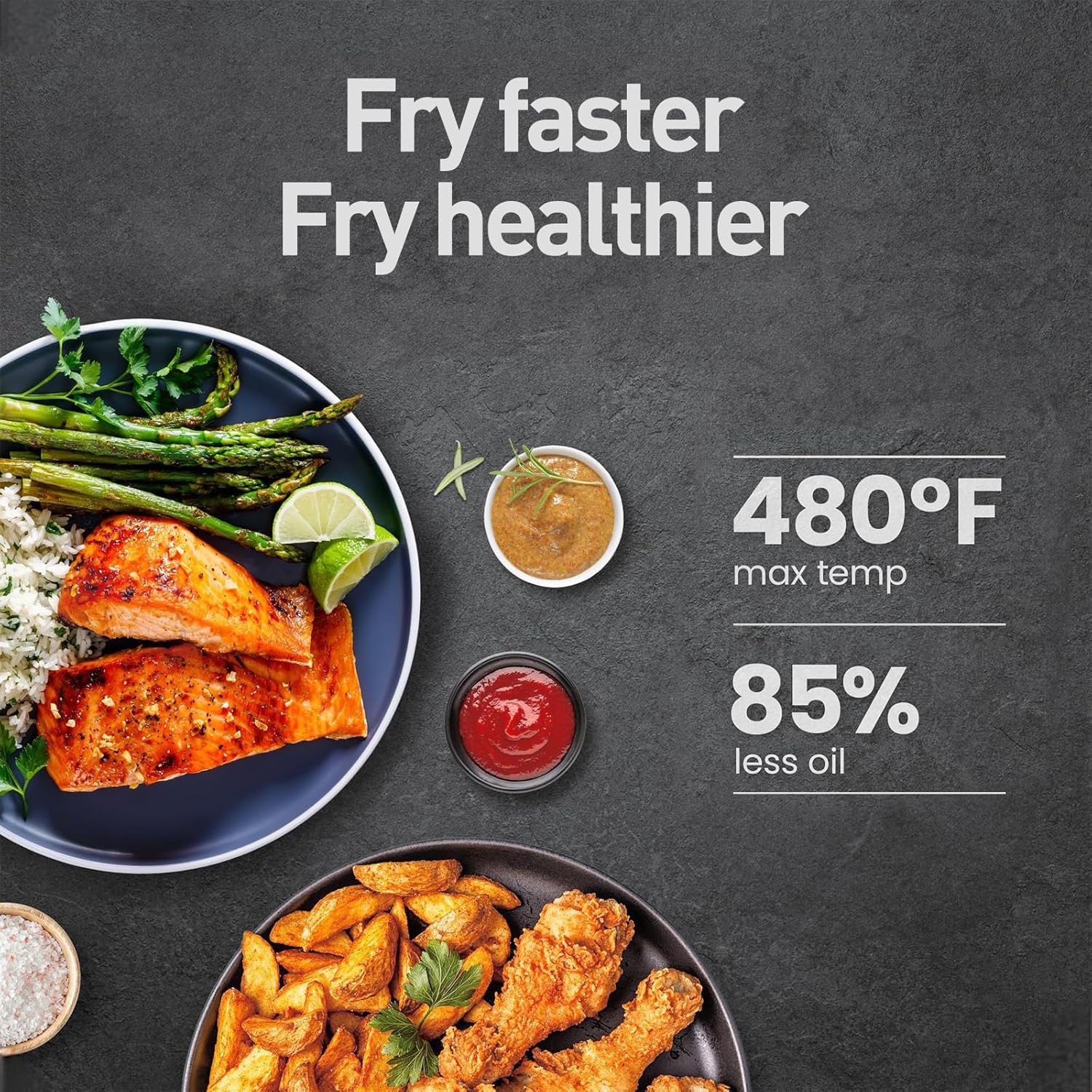 APSARAS USA Upgraded 10 in1 Glass Air Fryer Non Toxic,17 Quart Convection Oven Countertop Air Fryer Glass, Healthy Kitchen Bake,Grill,Steam Broil, & Roast -Includes Bowl,Broil Rack,Toasting Rack