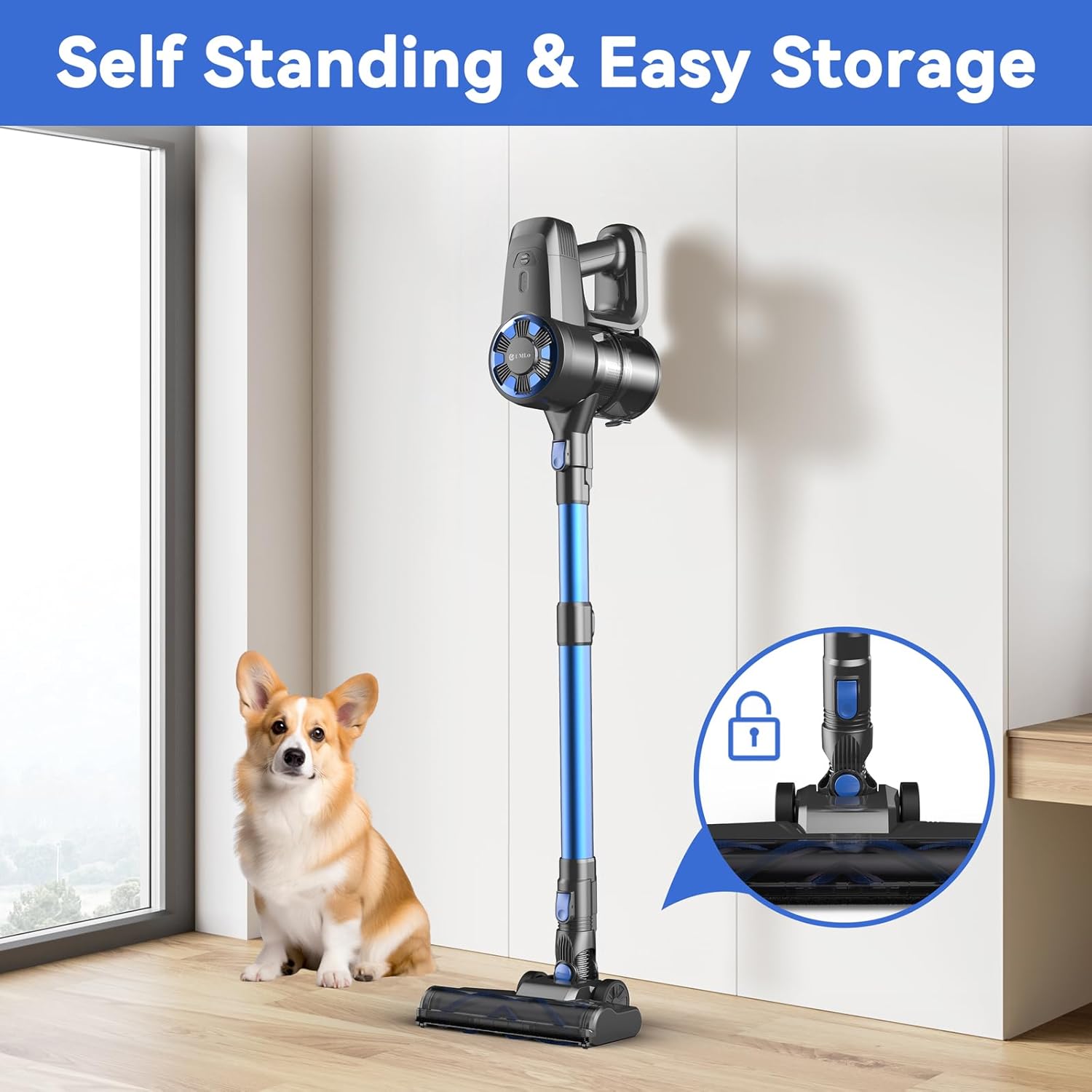 Cordless Vacuum Cleaner,8-in-1 Lightweight Stick Vacuum with Powerful Suction,Self-Standing,40 Mins Max Runtime,Rechargeable Vacuum Cleaners for Home,Hardwood Floor,Carpet,Pet Hair (Charcoal)