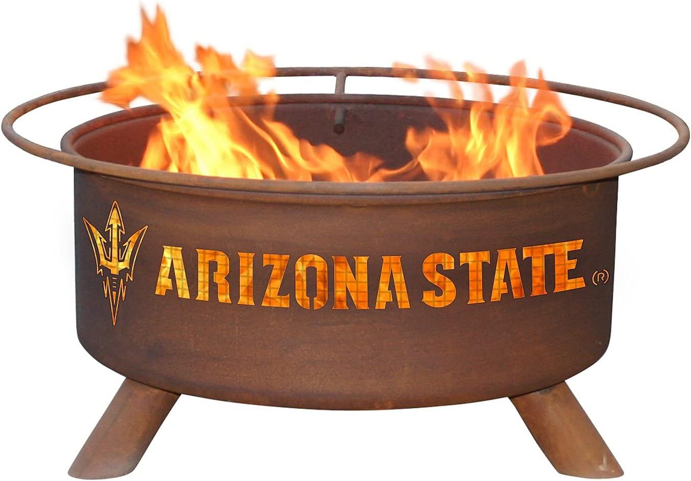 Patina Products F213 Arizona State Steel Outdoor Fire Pit - 24 x 24 x 11 inch - Natural Rust Patina Finish