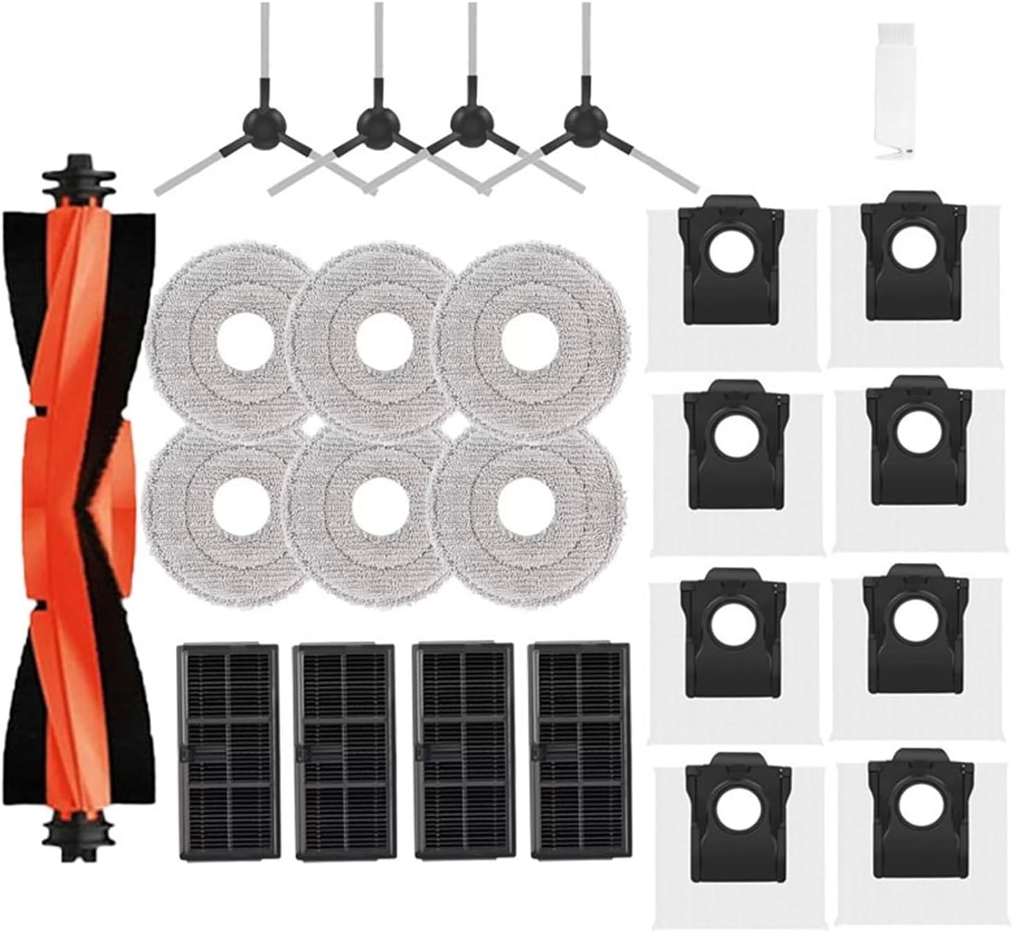 Compatible For Dreame， L10s Pro Ultra Heat, X30, Accessories Vacuum Cleaner Replacement Main Side Brush Filter Mop Dust Bag(23pcs-a)